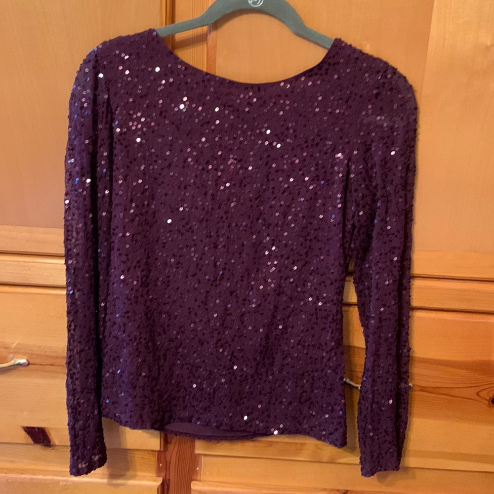 Alice + Olivia Sequin Zip Back blouse size small